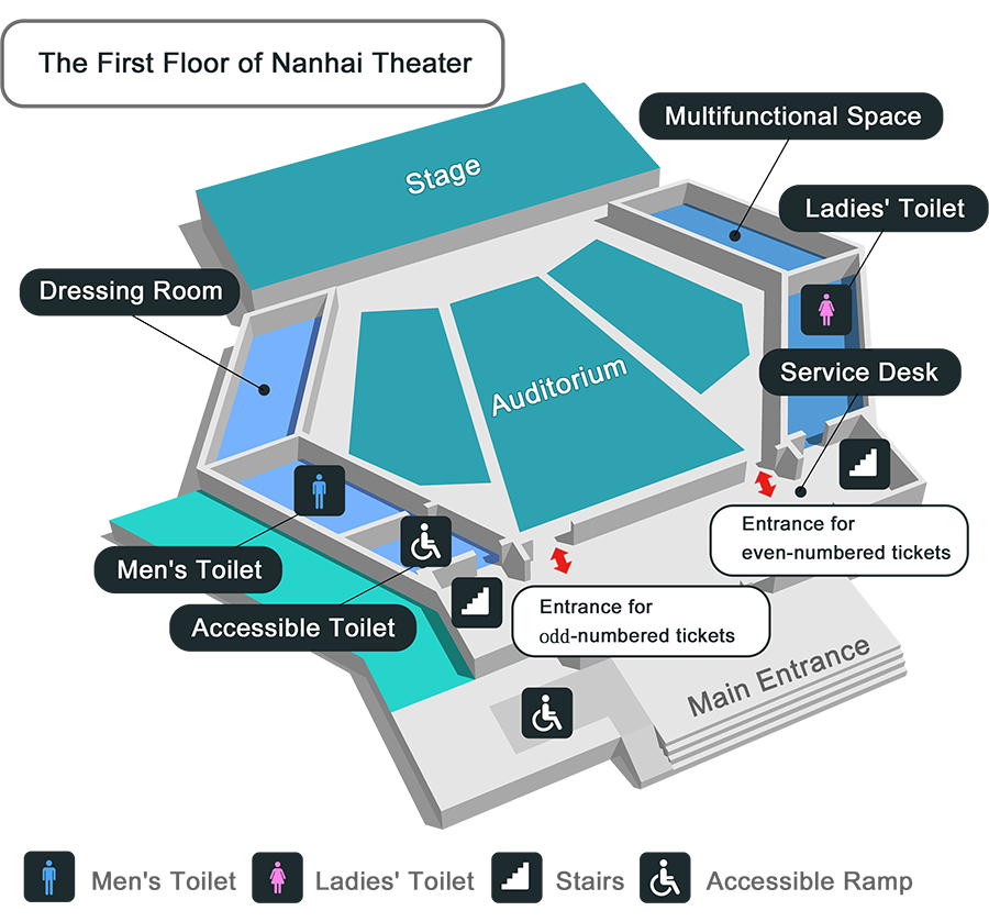 General Floor Plan of the First Floor of Nanhai Theater